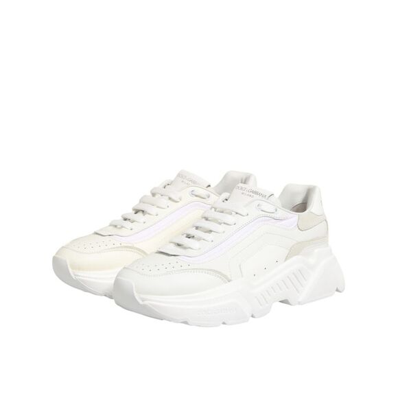 Dolce & Gabbana White Leather Daymaster Low Top Sneakers Women's Shoes - Picture 4 of 5